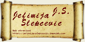 Jefimija Slepčević vizit kartica